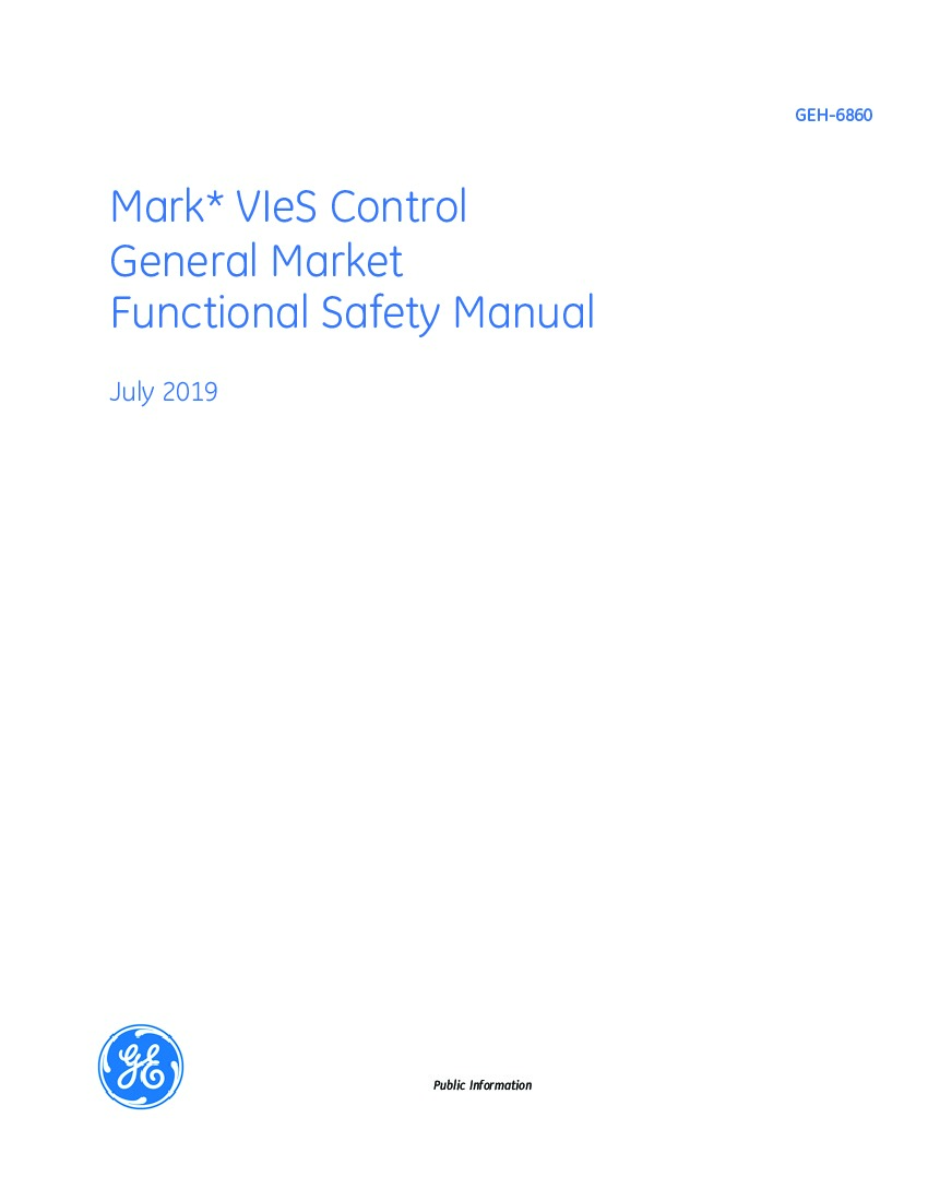 First Page Image of GEH-6860 Mark VIeS Control General Market Functional Safety Manual IS420YDOAS1B.pdf